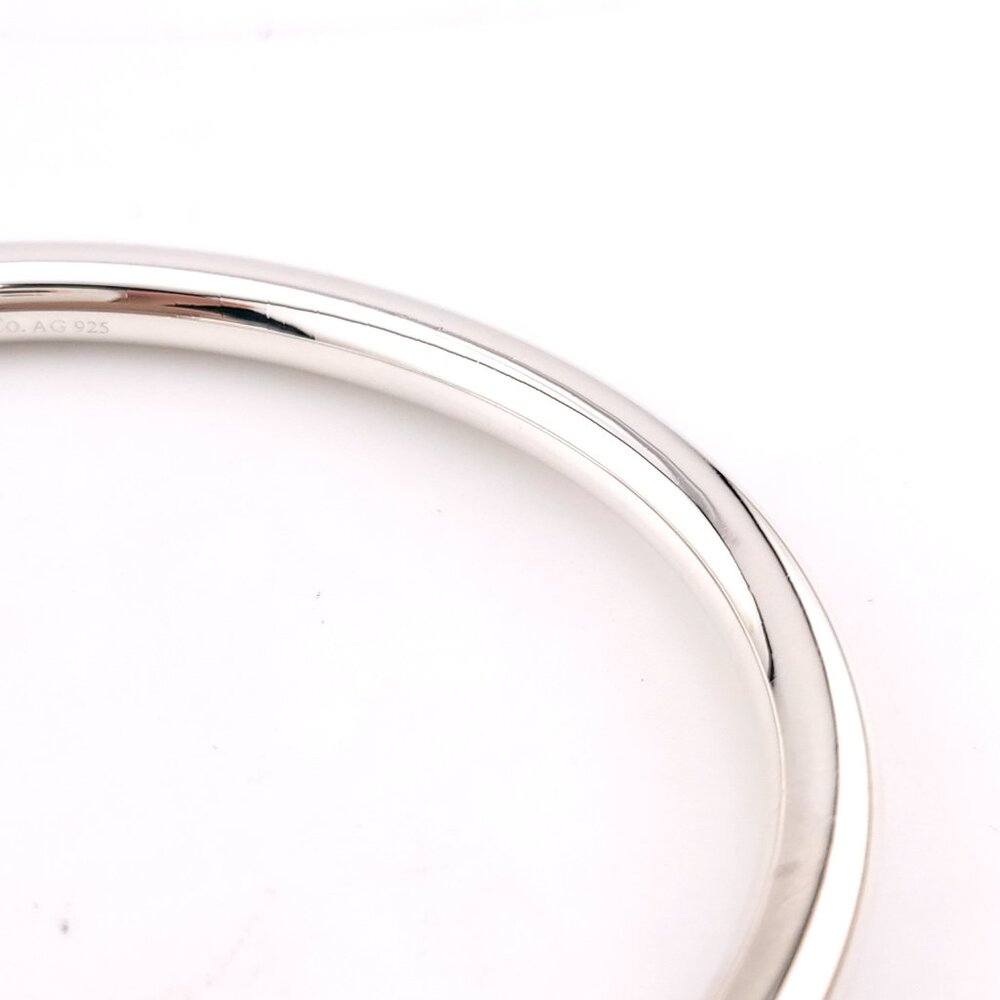 Return To Tiffany & Co. Sterling Silver 5mm Wide Circle Edge Cuff 7" In Bracelet - Picture 13 of 14